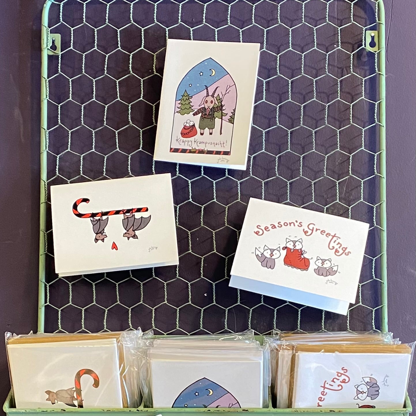 Candy Cane Bats Holiday Greeting Card Pack