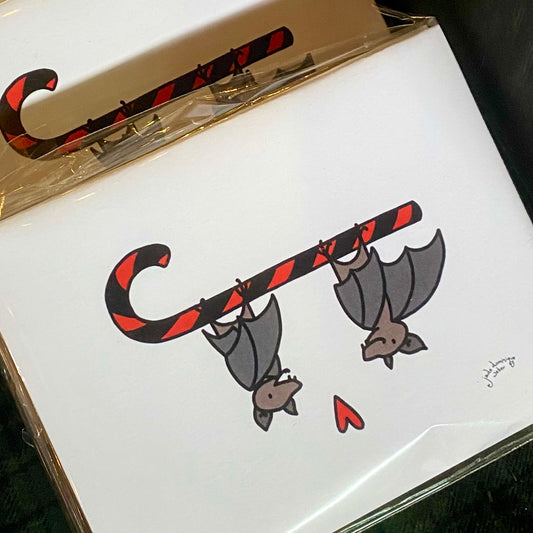 Candy Cane Bats Holiday Greeting Card Pack