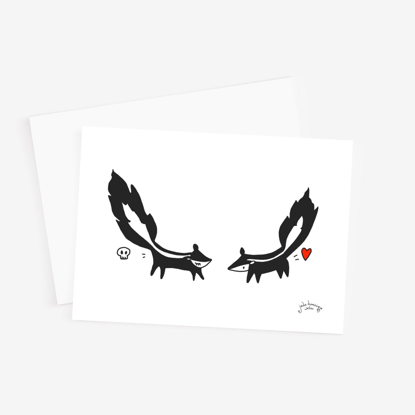 Poot Skunks 5x7 greeting card