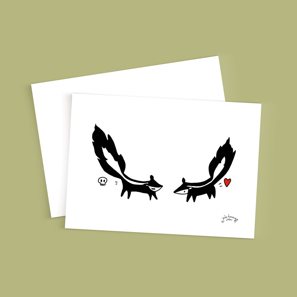 Poot Skunks 5x7 greeting card